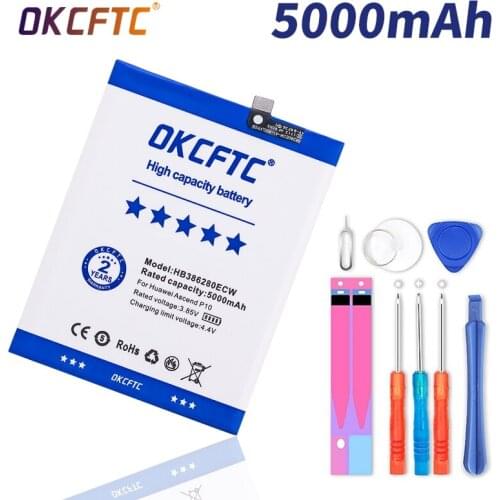OKCFTC Original Replacement Phone Battery 5000mAh HB386280ECW For Huawei Ascend P10 Honor 9 Honor9 Batteria
