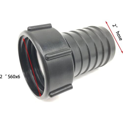 PP IBC adapter 2"X2",Female S60X6 to hose, IBC Connector IBC fitting