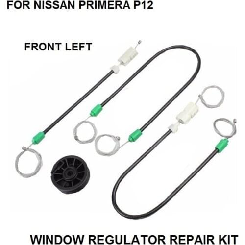 WINDOW REGULATOR REPAIR CABLES AND ROLLER FOR NISSAN PRIMERA P12 FRONT-LEFT 2002-2015