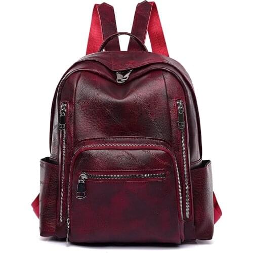 Luxury Soft Leather Women Travel Backpack High Qualtiy Durable Leather Rucksacks Fashion Large Capacity Girls Women Schoolbag