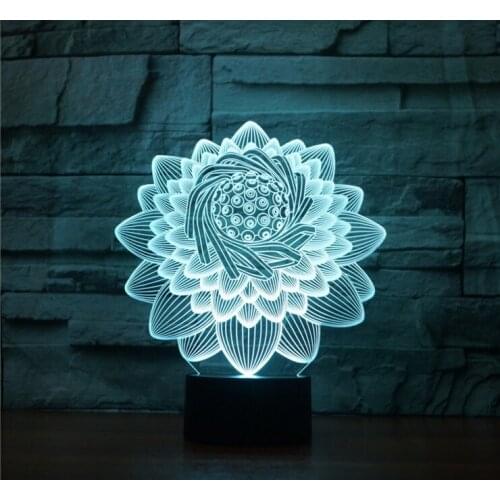 [Seven Neon]free Shipping 2018 Lotus flower Acrylic 7Colors Desk Lamp 3D Lamp Novelty Led Night Light Millennium Falcon Light