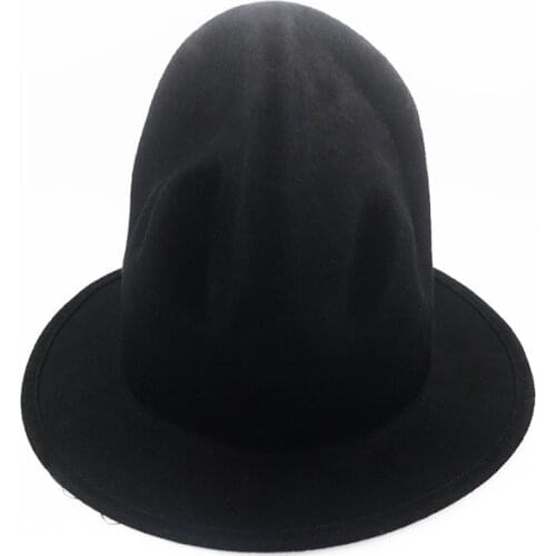 British Style Top Hat Autumn And Winter Retro Wool High Top Wide Brim Punk Shaped Magic Stage Jazz Hat Volcano Cap