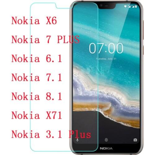 Smartphone 9H Tempered Glass for Nokia 7 3.1 Plus GLASS Protective Film Screen Protector phone for Nokia X6 6.1 7.1 8.1 X71