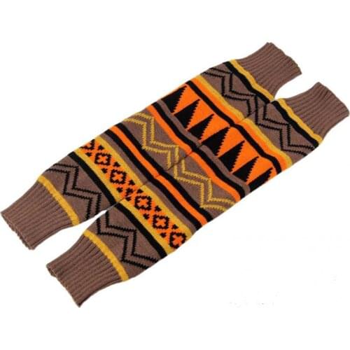 Lady 1 Pair Bohemia Geometric Pattern Color Block Long Boot Socks Autumn Winter Bohemia Leg Warmers Thicken for Riding