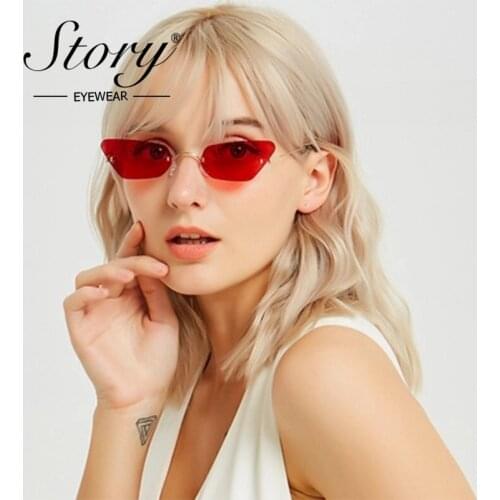 STORY fashion metal cat eye sunglasses women 2019 brand designer red vintage classics butterfly eyewear shades for female S8808G