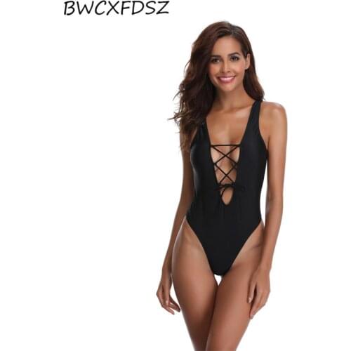 BWCXFDSZ New Triquini Swimsuit One Piece Trikini Swimwear Women Monokini Bathing Suit Print Bandage Bathing Wear Beach Swim Wear