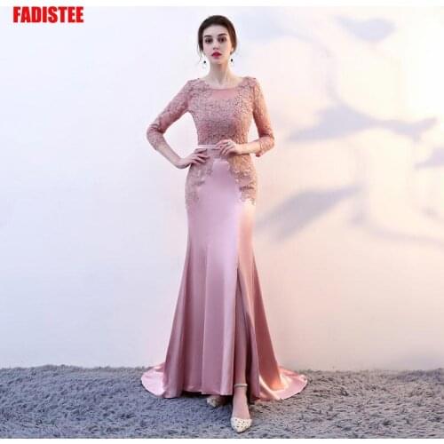 FADISTEE New arrival party evening dresses Vestido de Festa mermaid prom lace Robe De Soiree scoop-neck three quarter sleeves