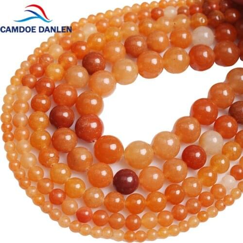 100% Beads Natural Stone Red Aventurine Round Loose Beads 4 6 8 10 12MM DIY Fashion Beads For Jewelry Making Women Accessories