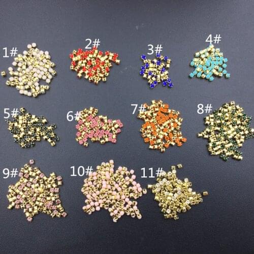 100pcs/pack Japan Alloy Nail Art colorful 2mm little claw rhinestone Metal Accessorie for Phototherapy Nail Sticker DIY