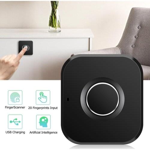 B-P-01B Smart Fingerprint Keyless Safety Lock Drawer Wardrobe File Storage Cabinet Lock USB Charging Intelligent Electronic Lock