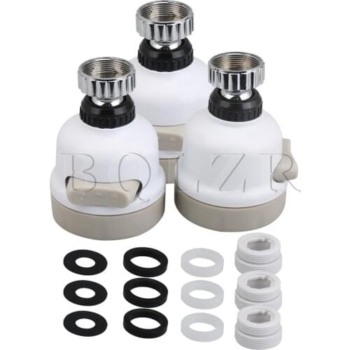 BQLZR 3 x 360 Degree Swivel Water Saving Tap Filter Anti Splash Water Nozzle