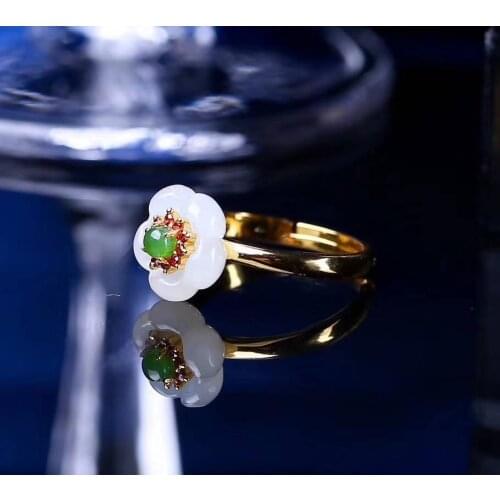 Boutique jewelry Natural xinjiang hetian 925 silver jewelry wholesale ring
