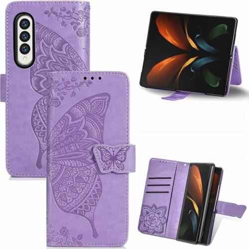 Drop Protection Flip Leather Wallet Case for Samsung Galaxy Z Fold3 Fold 3 Shock Proof Kickstand Cover Coque Bag