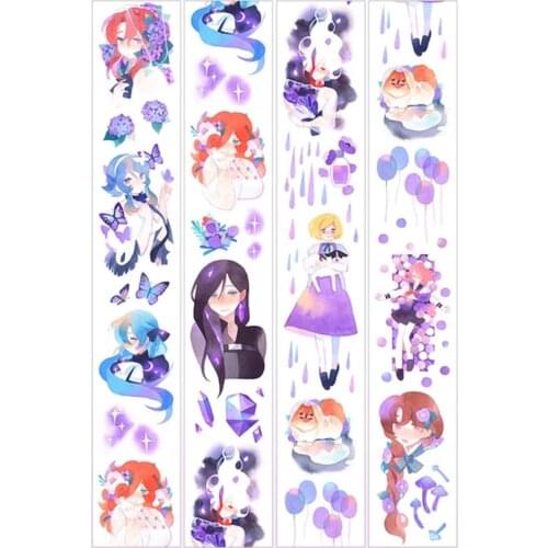 Lovely Purple Girl Washi Tape for Card Making Bullet Journal DIY Scrapbooking Decorative Sticker