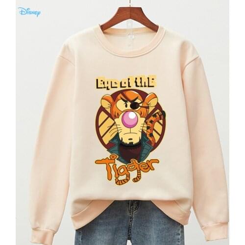 Disney Spring Autumn Womens Hooded Pullover Casual Tigger Sweatshirts Female Tracksuit Cool Tops Woman Clothing Outerwear