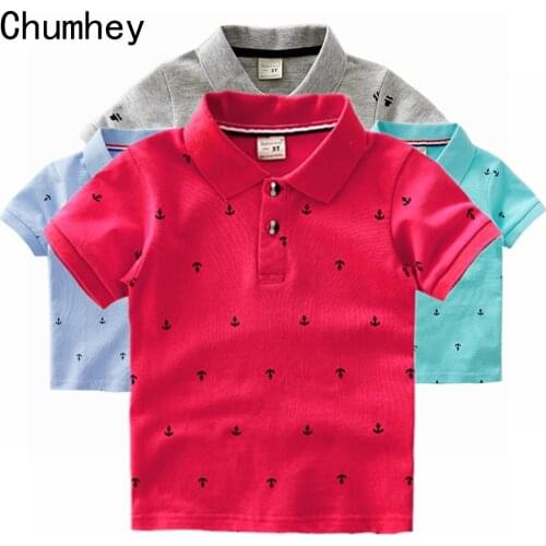 Chumhey 1-6T High Quality Summer Cotton Baby Shirts Cartoon boat kids Short Sleeve Clothes Bebe Boys Tops Toddlers Clothing
