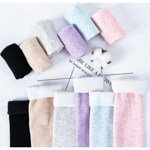 Socks Winter Warm Women Colored Cotton Plus Velvet Thickening Breathable And Sweat-absorbing Fashion Mid Sock Unisex Thick New