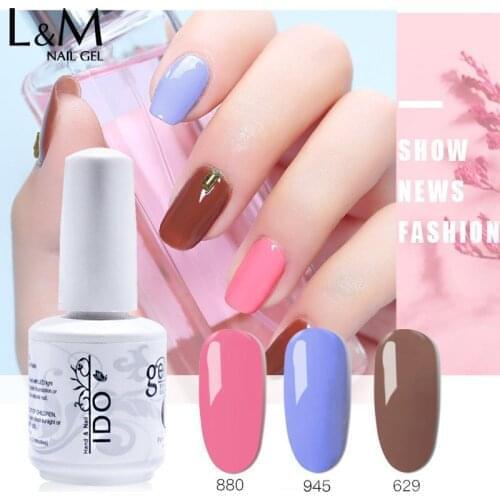IDO gelpolish 6 Pcs 18 colorful New matching series Nail gel Polish soak off UV &LED lamp long lasting