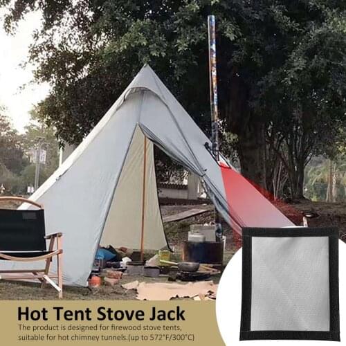 Hot Tent Stove Jack Tent Highly Flame-retardant Firewood Stove Chimney Furnace Pipe Fireproof Anti-scald Protection Ring