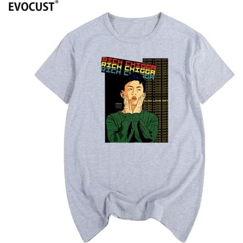 Indonesia Rapper Rich Chigga Summer print T-shirt Cotton Men T shirt New women TEE