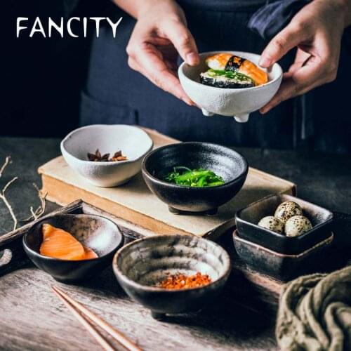 FANCITY Creative Japanese Sauce Dish Buffet Hot Pot Restaurant Ceramic Dish Seasoning Dish Soy Sauce Dish Side Dishes Kocho Chil