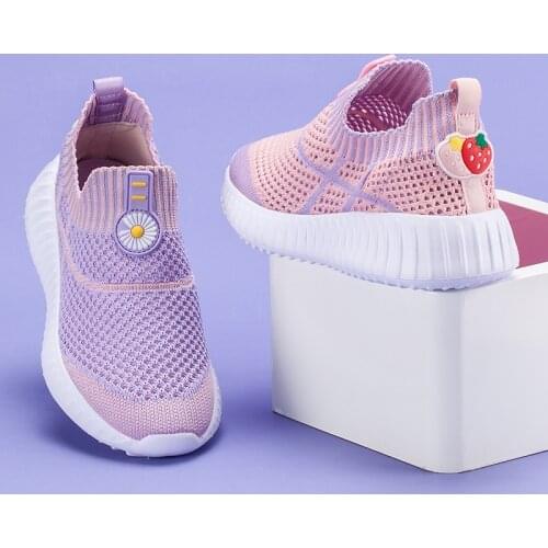 Summer Childrens Fashion Sport Shoes Girls Running Leisure Breathable Outdoor Kids Shoes Non-Slip Princess Lightweight Sneakers