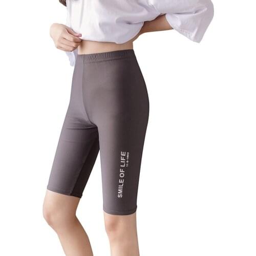 Summer High Waist Sexy Thin Slim Women Shorts Breathable Knee-Length Fitness Sport Short Leggings Elastic Push up Workout Shorts