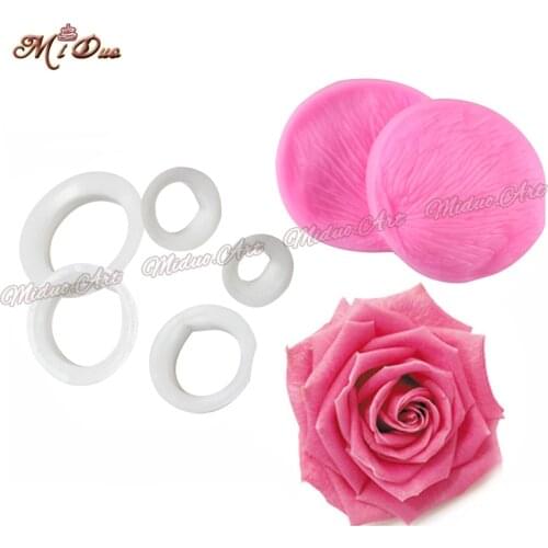 Rose Flower Petals Cutter And Veiners Mould Fondant Biscuits Cutters Decorating Sugarcraft Gum Paste Tools Cookie Accessories