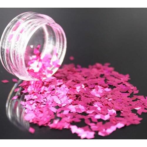 LOLEDE Rose Red Color Sequins Nail Art Glitter Flakes UV Gel Polish Star Heart Flower Paillette Decor Tools Trapezoidal