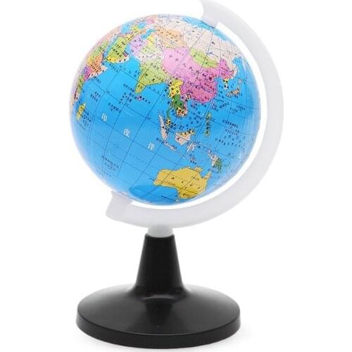 Small Globe of the world with stand Geography Map Educational Toy for Kids Globe with Labels of Continents Countries Capitals