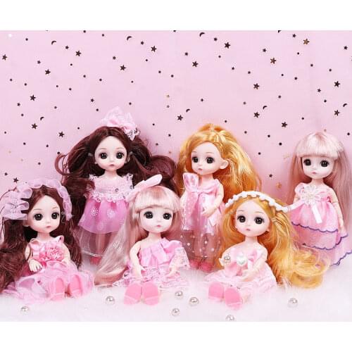 New Moveable 13 Jointed 16cm 1/8 Dolls Mini Beautiful BJD Fashion Dolls with Clothes Shoes accessories Toy For Girls Gifts