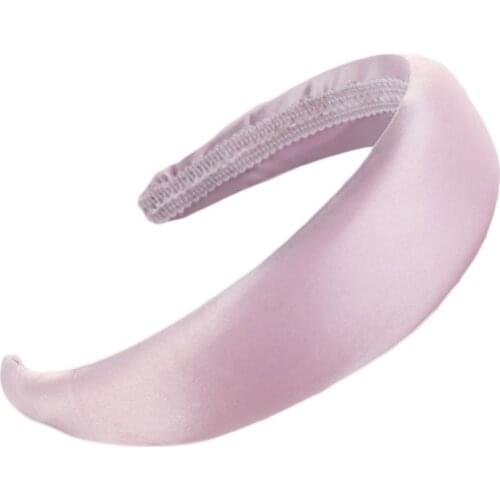 Minimalist Glossy Satin Wide Headband Women Bright Solid Color Thicken Sponge Padded Hair Hoop Party Styling Hair Accessories