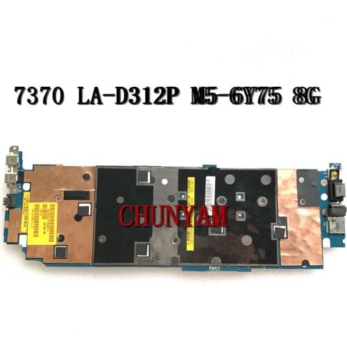 Laptop Motherboard for DELL Latitue 13 7370 M5-6Y75 8GB PC Mainboard CN-01PD6N 1PD6N LA-D312P 100%Tested