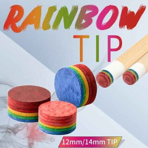 New Rainbow Tip Billiards Pool Cue Tip 12mm/14mm S/M/H Multi-Layers Pool Cue Stick Tip Durable Professional Billiard Accessories