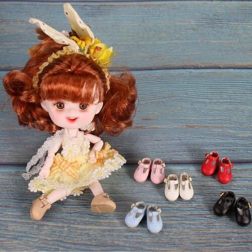 Shoes for 1/12 BJD OB11 leather shoes in 6 colors suitable for 1/8 middie toys gifts