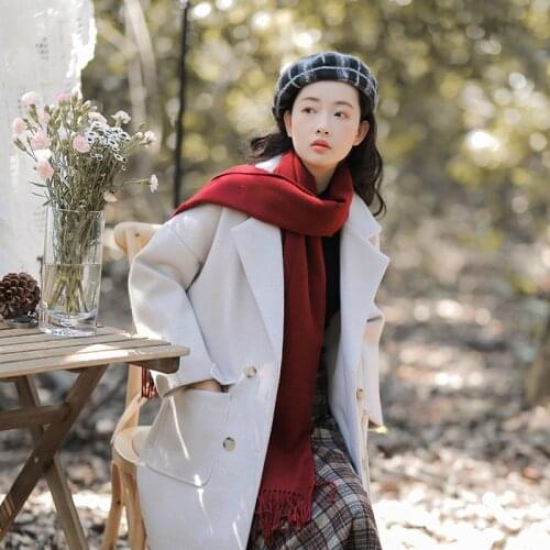 250G Plain Cashmere Scarf 2020 Winter New Luxury Women Solid Artificial Cashmere Pashmina Scarves Soft Travel Blanket Wraps