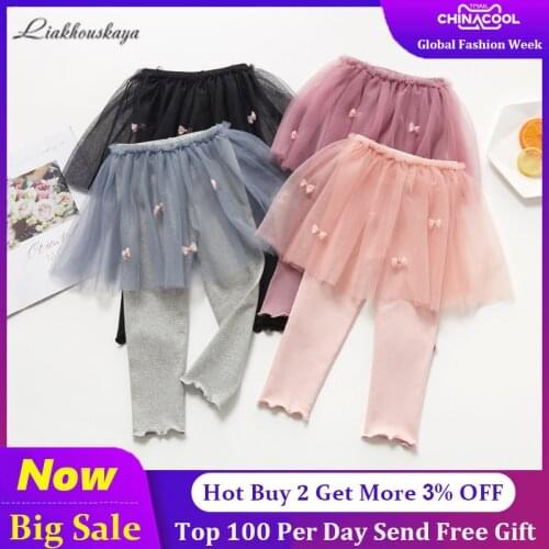 2-10Y High Quality 2020 New Pure Color Girls Pants Kids Leggings With Skirt Children Clothing Cotton Warm Baby Girl Skirt-pants