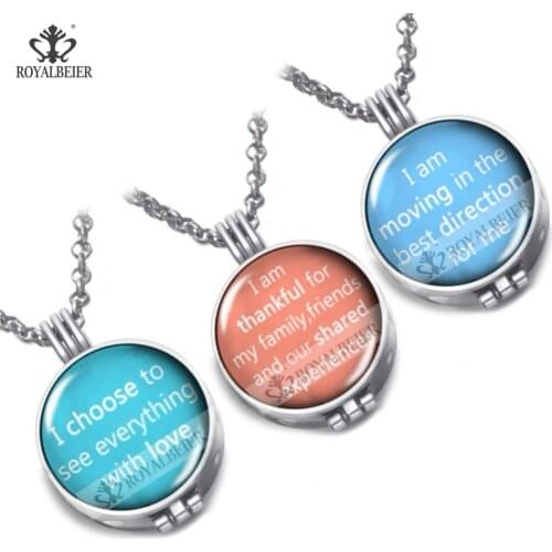 RoyalBeier 1PC 25mm Aromatherapy Pendant Essential Oil Diffuser Mixed Magnetic Outlet Air Conditioner Perfume Locket Necklace