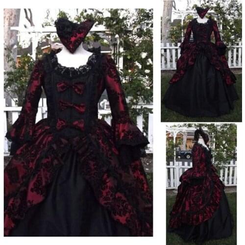 R-095 Victorian Gothic/Civil War Southern Belle loose Ball Gown Dress Halloween Vintage dresses Custom made