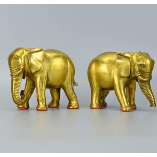 SCY 1024+++Pure copper size, light a pair of bronze elephantS