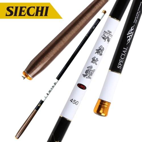 SIECHI 3.6-6.3mTelescopic Carbon Fiber Super Hard Ultra Light Carp Fishing Pole Stream Fishing Rod