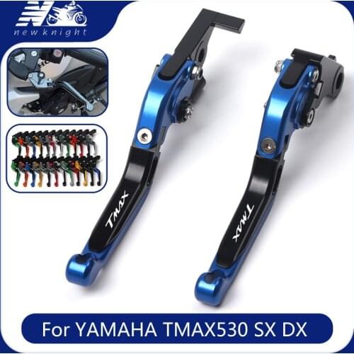 With Logo For Yamaha TMAX530 T-MAX 530 SX DX 2017 2018 Motorcycle Accessories Folding Extendable Adjustable Brakes Clutch Levers