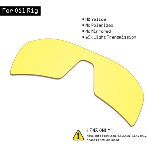 SmartVLT Sunglasses Replacement Lenses for Oakley Oil Rig - HD Yellow