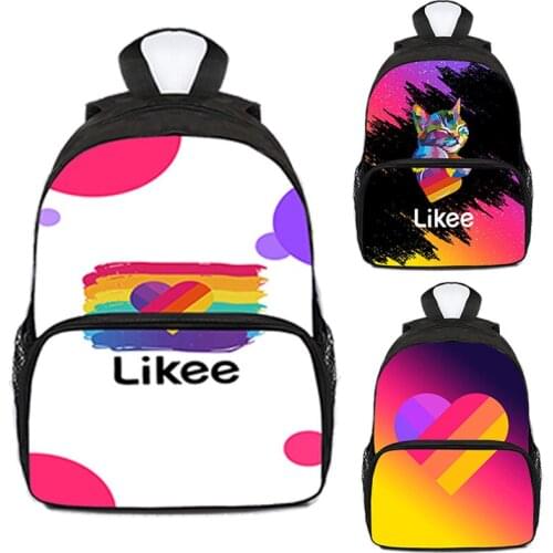 "LIKEE 1 (Like Video)" Bag for Kids Russia Heart Cat 3D Print Zipper Likee App Backpack School Bags for Teenage Girls Bookbag