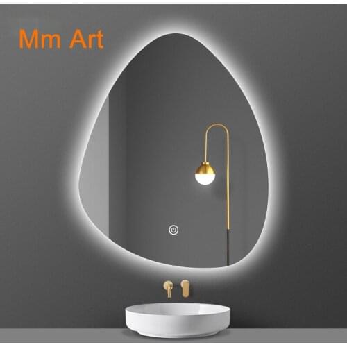 Smart Bathroom Mirror Special-Shaped Touch Screen Wall Hanging Dressingr LED Luminous Bathroom Table Anti-Fog Cosmetic Mirror