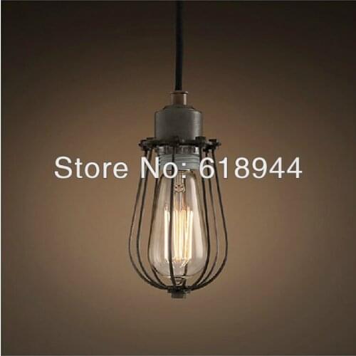 Unique American Style Edison Pendant Light, Vintae Bird Cage Decoration Pendant Lamp/Lights E27/E26 110V/220V hanglampen cafe