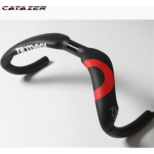 Bicycle Handlebar Full Carbon Road Bike Handlebar Cycling Track 31.8*370/385mm Bicycle Bent Bar Broken Wind