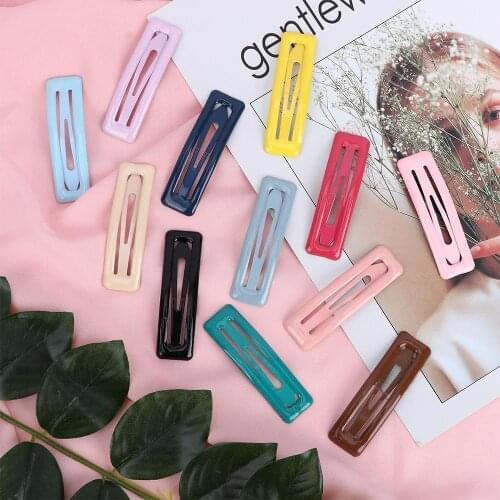 Candy Color Hair Clips Alloy Girl Hairpin Summer Cartoon Hairclips BB Clip Fashion Solid color Hair Accessories Glitter Gift