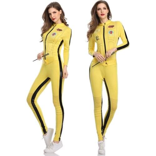 Smiffys Womens Kill Bill Costume Jumpsuit The Bride Bodysuit Fancy Dress SM1842