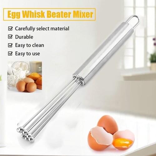 1PC Professional Eggs Whisk Mini Eggs Beater Cooking Mixer Hand Blender Stainless Steel Ball Bubble Device Cooking Kitchen Tools